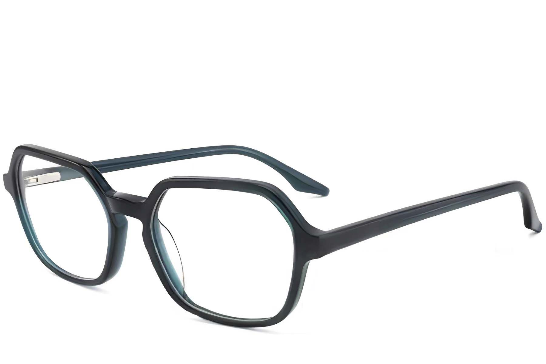 Rectangular Green Acetate Glasses #BS2012-0178
