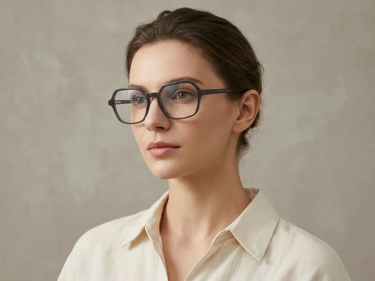 Gafas rectangulares de acetato gris #BS2012-0179