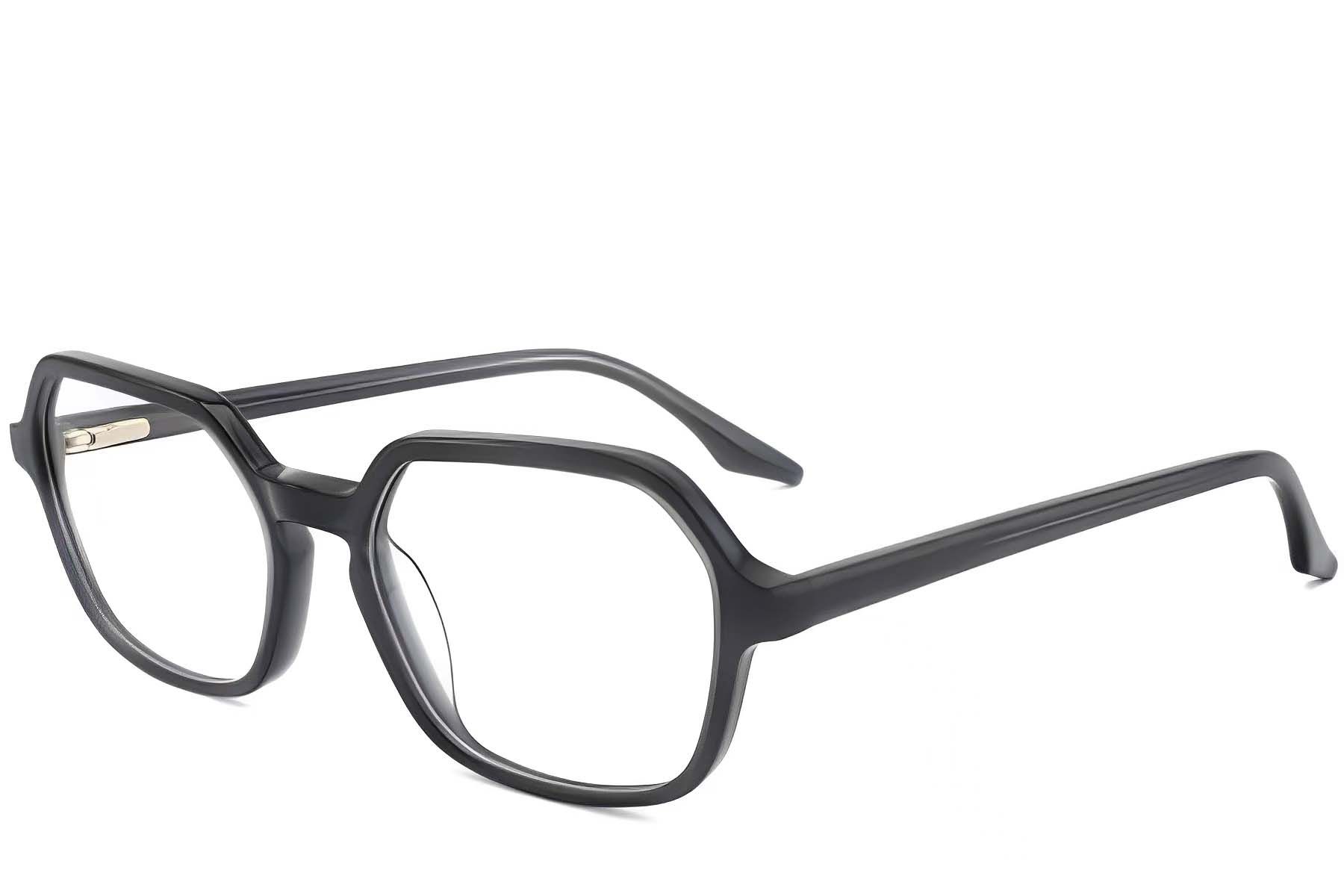 Rectangular Grey Acetate Glasses #BS2012-0179