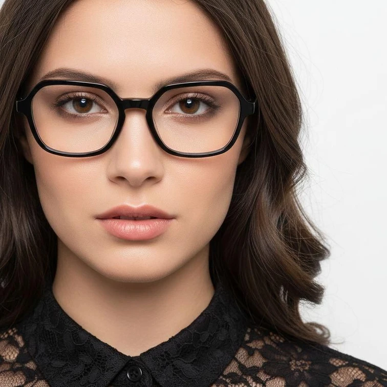 Rectangular Grey Acetate Glasses #BS2012-0179