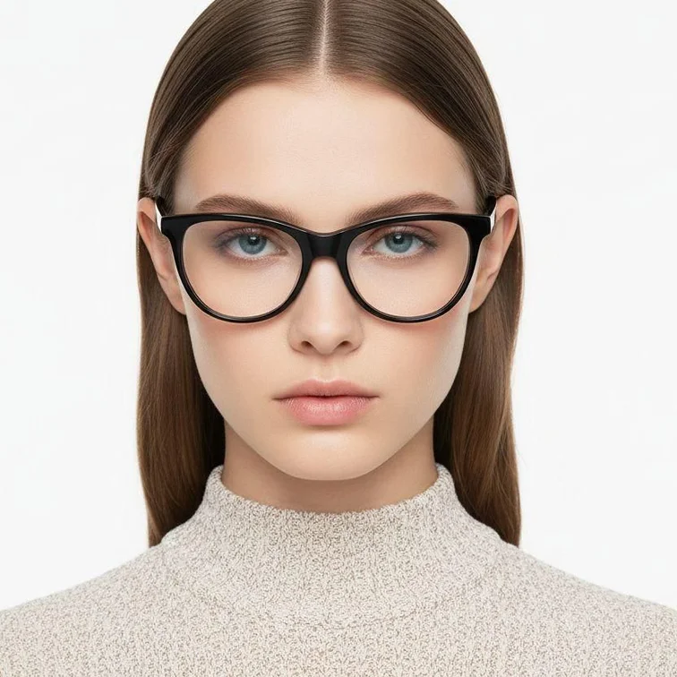Lunettes papillon en acétate noir #BS2012-0186