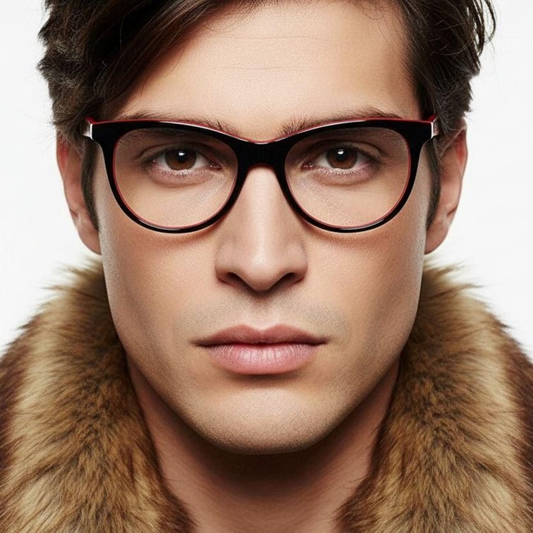 Lunettes papillon en acétate rouge #BS2012-0187