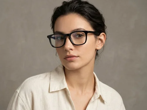 Lunettes rectangulaires en acétate noir #BS2012-0190