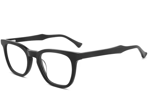 Rectangular Black Acetate Glasses #BS2012-0190