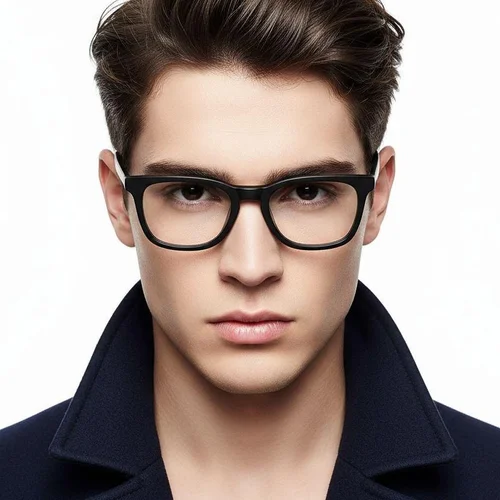 Lunettes rectangulaires en acétate noir #BS2012-0190