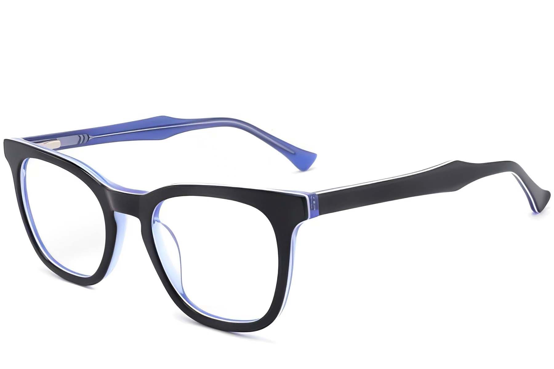 Rectangular Blue Acetate Glasses #BS2012-0191