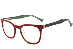Rectangular Red Acetate Glasses #BS2012-0195