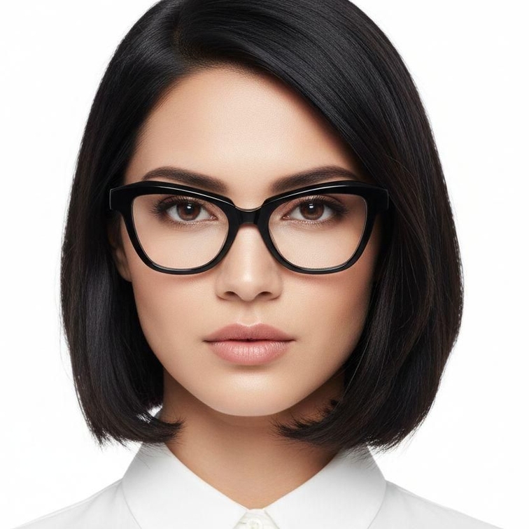 Gafas de acetato negras con forma de mariposa #BS2012-0196