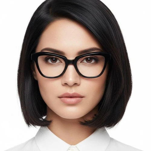 Schmetterlingsbrille aus schwarzem Acetat #BS2012-0196