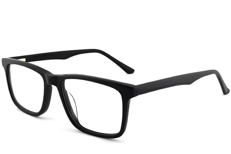 Rectangular Black Acetate Glasses #BS2012-0200