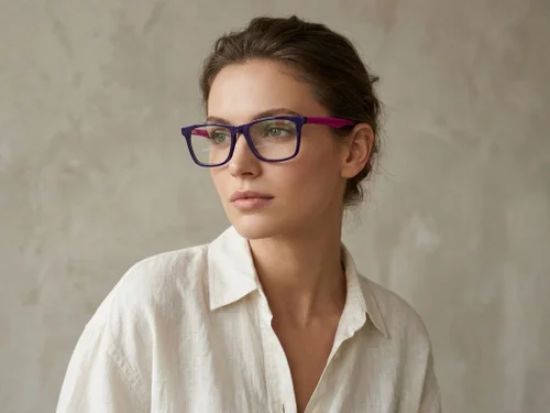 Verres rectangulaires en acétate violette #BS2012-0201