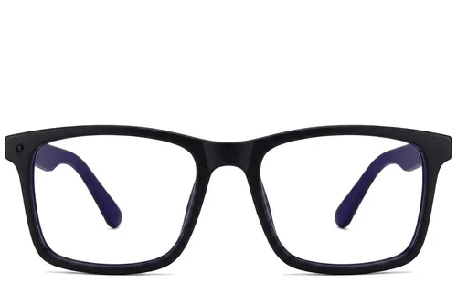Verres rectangulaires en acétate bleu #BS2012-0204