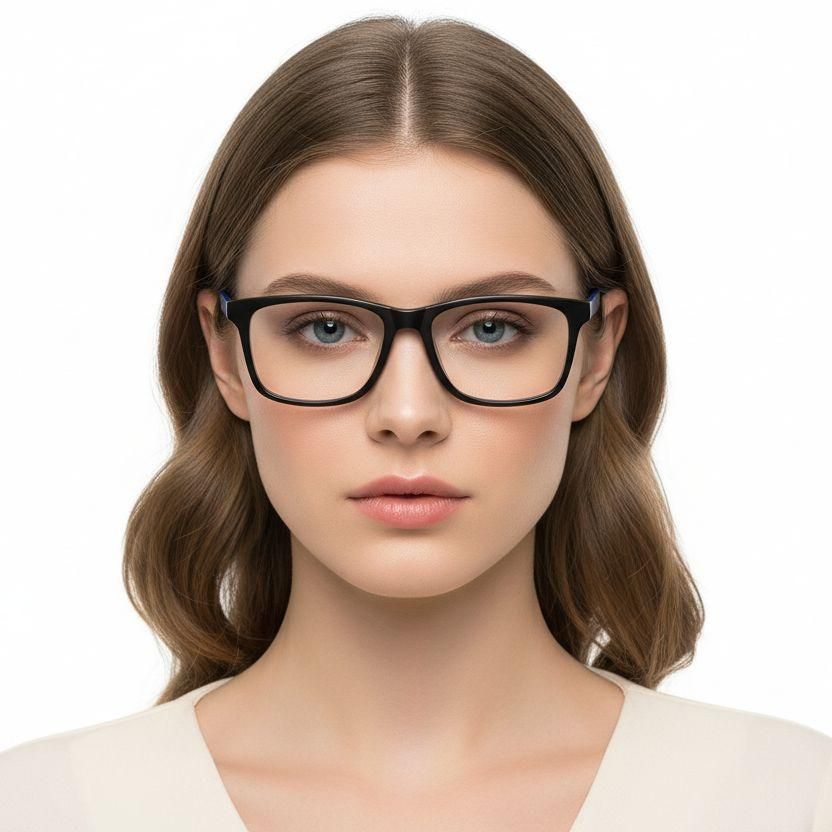 Rectangular Blue Acetate Glasses #BS2012-0204
