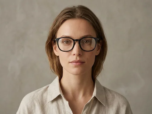 Lunettes ovales en acétate noir #BS2012-0205