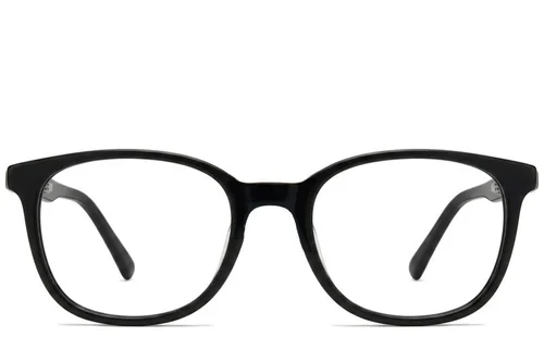 Lunettes ovales en acétate noir #BS2012-0205