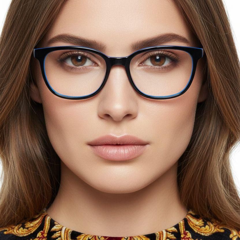 Ovale blauwe acetaatbril #BS2012-0206