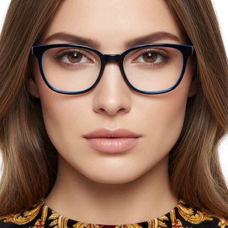 Gafas ovaladas de acetato azul #BS2012-0206