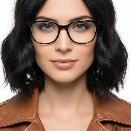 Gafas ovaladas de acetato verde #BS2012-0207