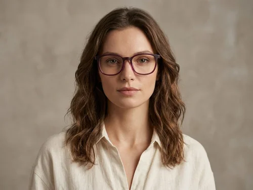 Lunettes ovales en acétate violet #BS2012-0208