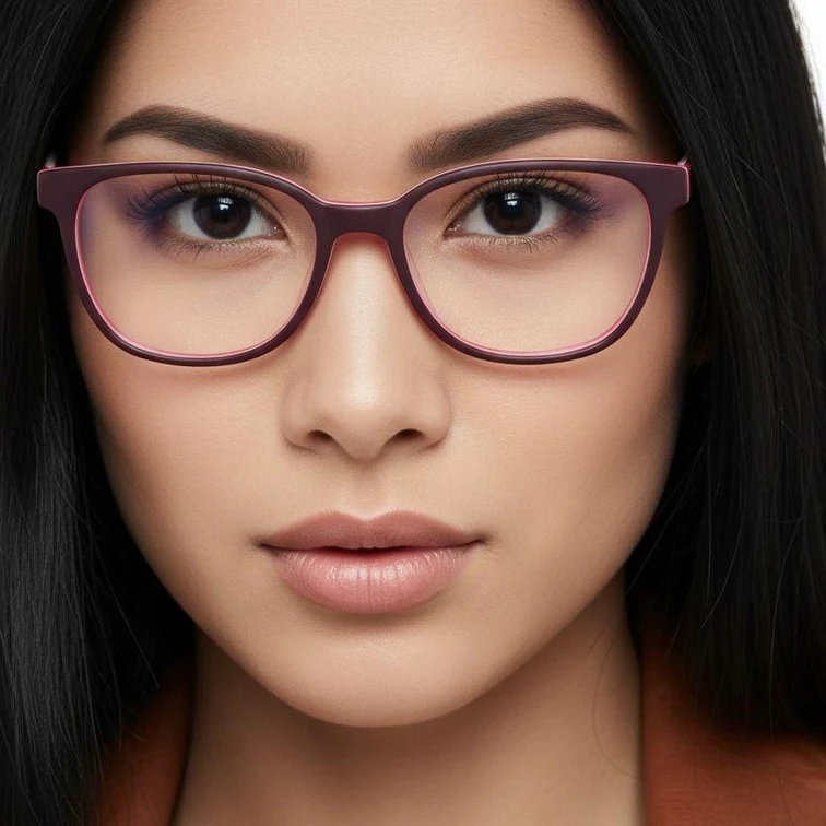 Ovale weiße Acetatbrille #BS2012-0211