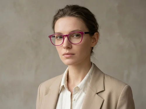Lunettes ovales en acétate violet #BS2012-0213