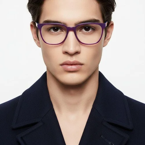 Lunettes ovales en acétate violet #BS2012-0213