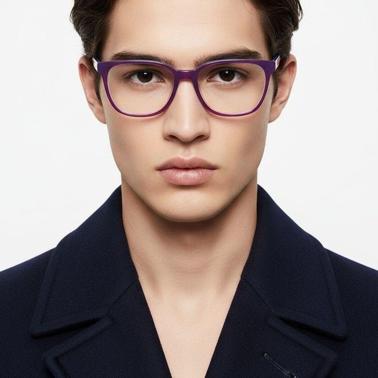 Lunettes ovales en acétate violet #BS2012-0213