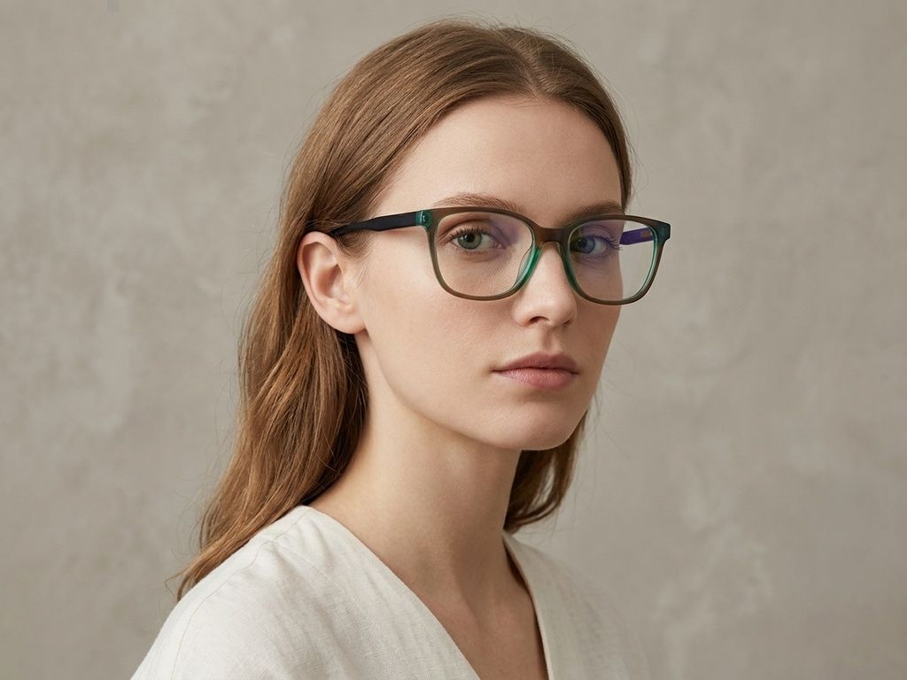 Oval Green Acetate Glasses #BS2012-0214