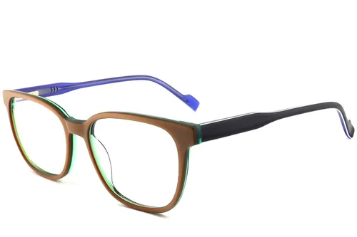 Lunettes ovales en acétate vert #BS2012-0214