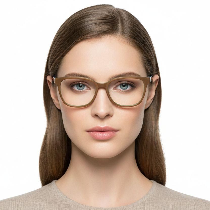 Gafas ovaladas de acetato verde #BS2012-0214