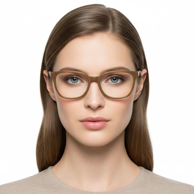 Gafas ovaladas de acetato verde #BS2012-0214