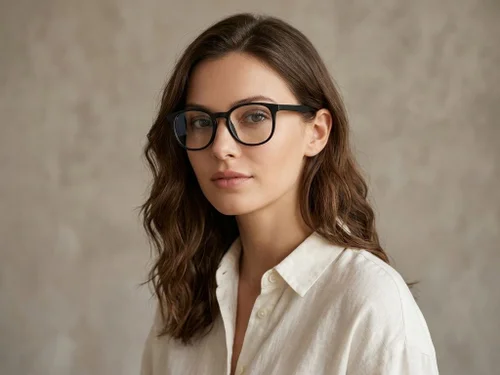 Lunettes ovales en acétate noir #BS2012-0215