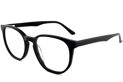 Lunettes ovales en acétate noir #BS2012-0215
