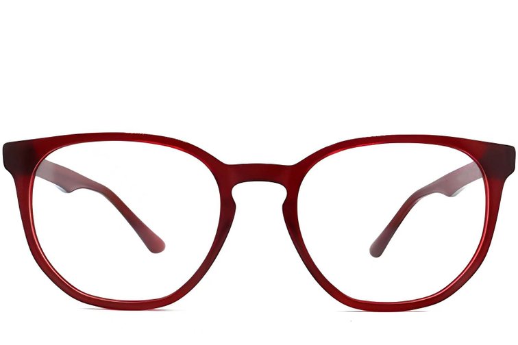 Lunettes ovales en acétate rouge #BS2012-0216
