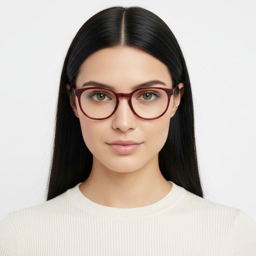 Ovale rote Acetatbrille #BS2012-0216