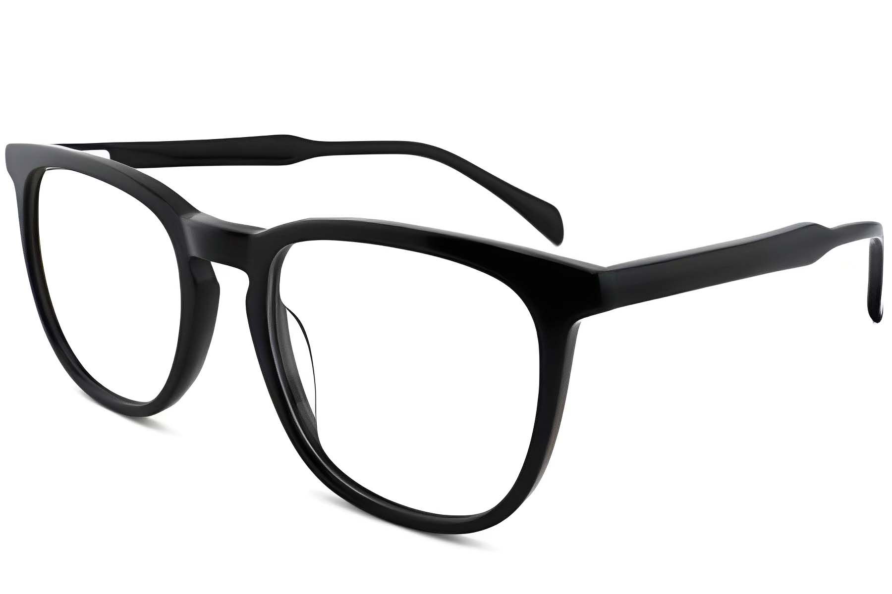 Rectangular Black Acetate Glasses #BS2012-0218