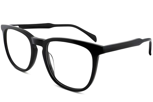 Rectangular Black Acetate Glasses #BS2012-0218