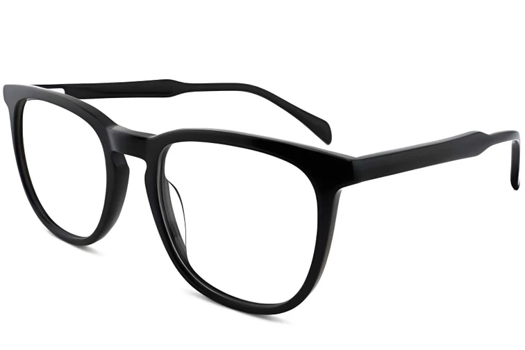 Gafas rectangulares de acetato negro #BS2012-0218