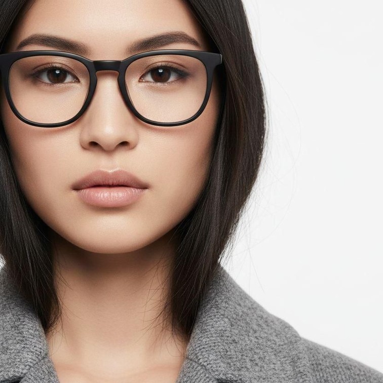Gafas rectangulares de acetato negro #BS2012-0218