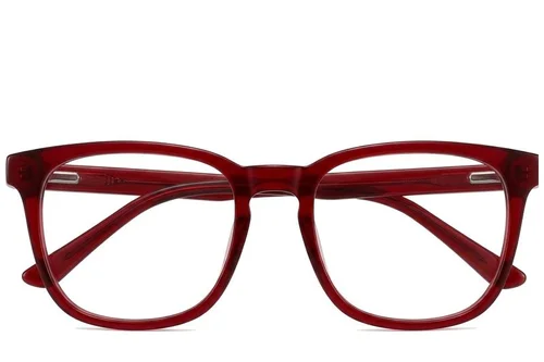 Verres rectangulaires en acétate rouge #BS2012-0220