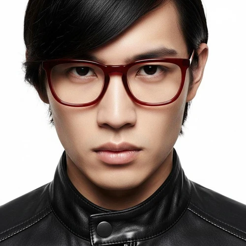 Rectangular Red Acetate Glasses #BS2012-0220