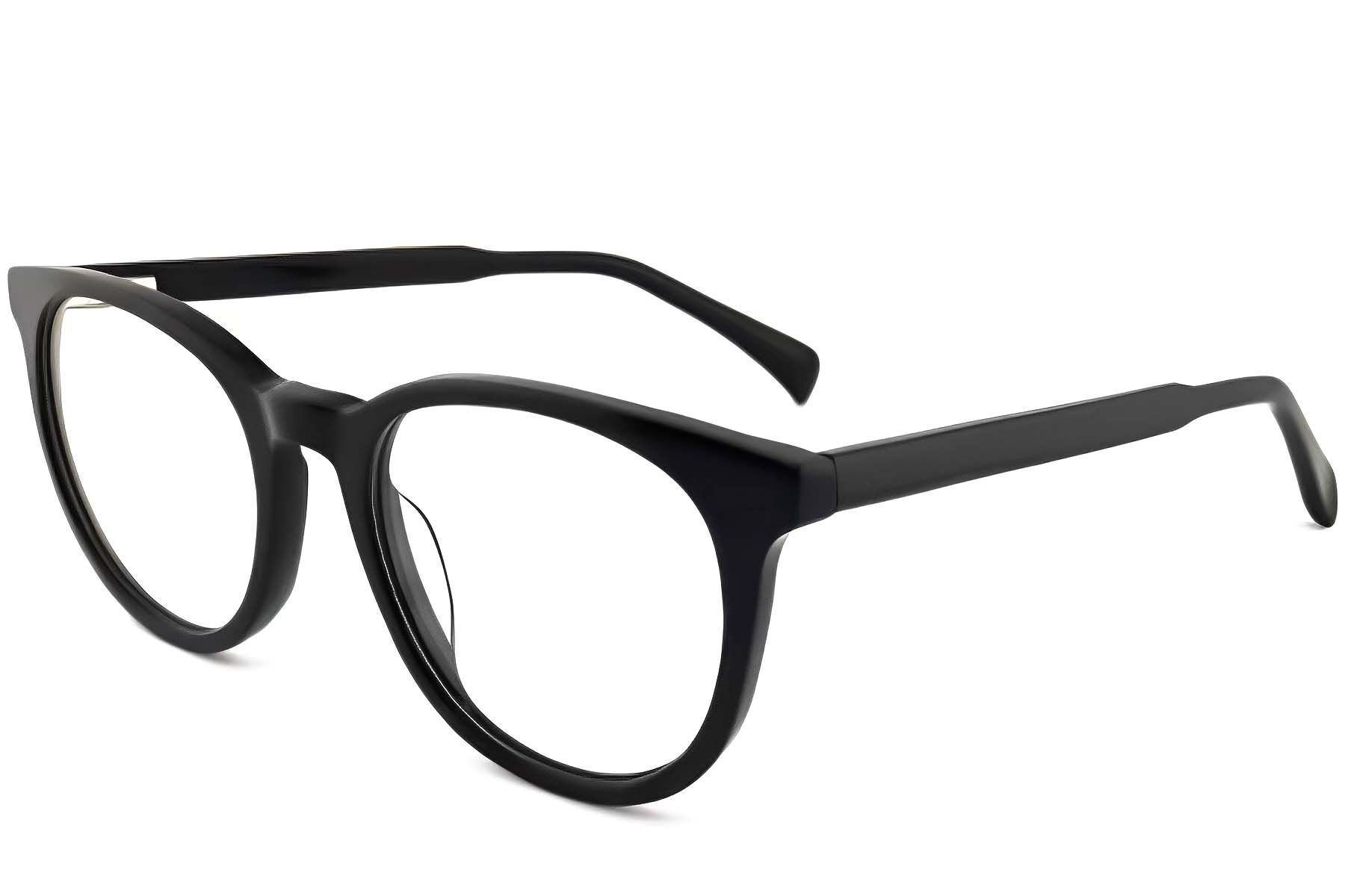 Round Black Acetate Glasses #BS2012-0221