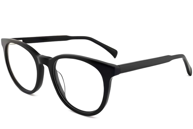 Round Black Acetate Glasses #BS2012-0221