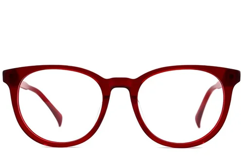 Lunettes rondes en acétate rouge #BS2012-0223