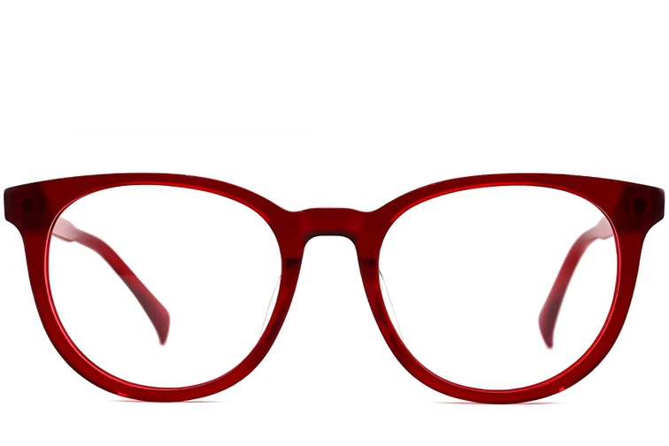 Runde rote Acetatbrille #BS2012-0223