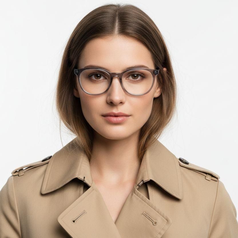 Gafas redondas de acetato gris #BS2012-0224