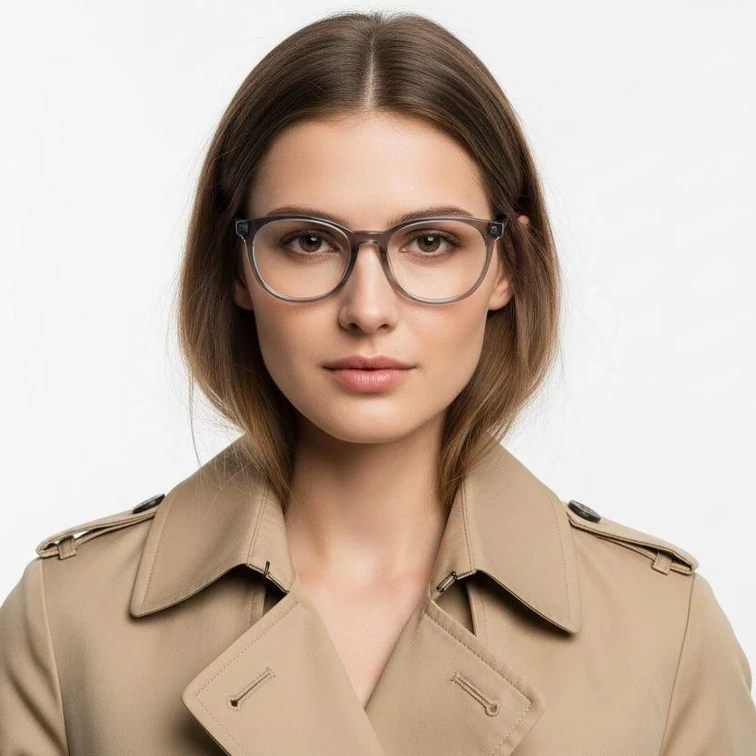 Gafas redondas de acetato gris #BS2012-0224