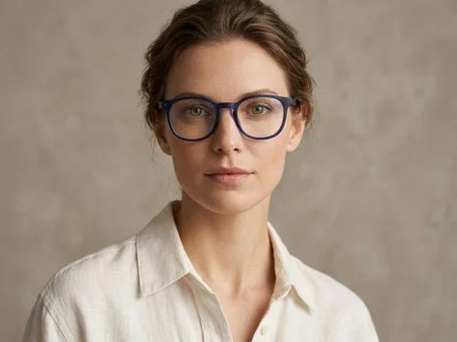Lunettes rondes en acétate bleu #BS2012-0225