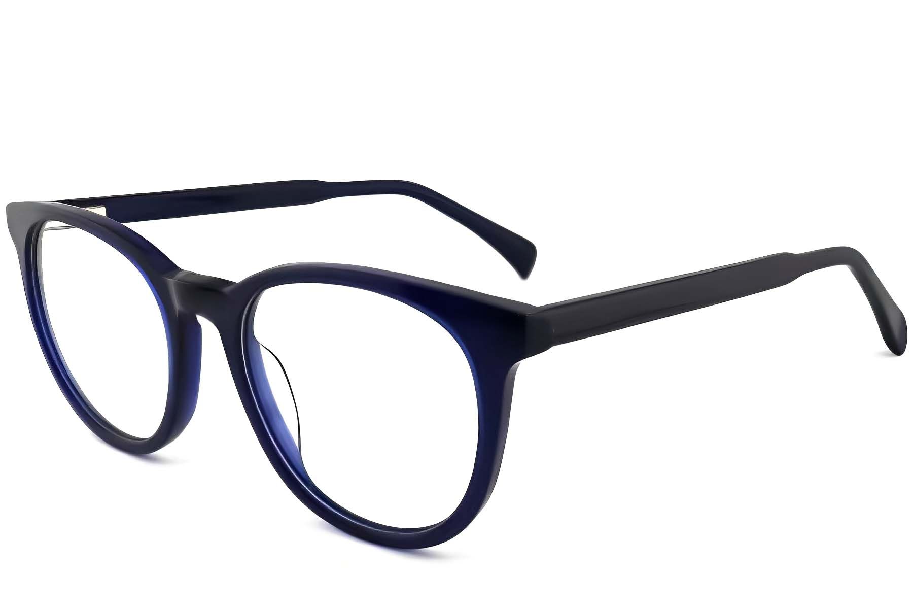 Round Blue Acetate Glasses #BS2012-0225