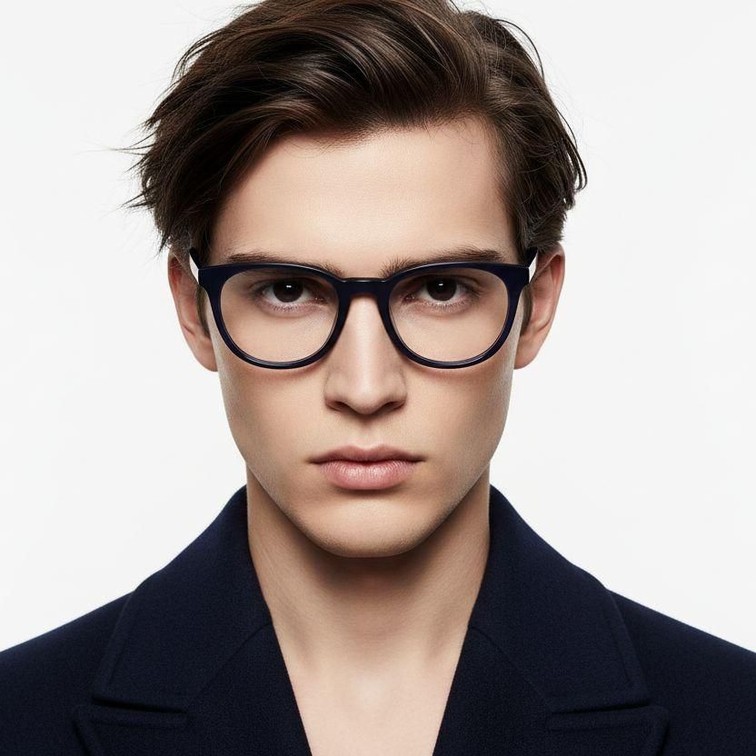 Round Blue Acetate Glasses #BS2012-0225